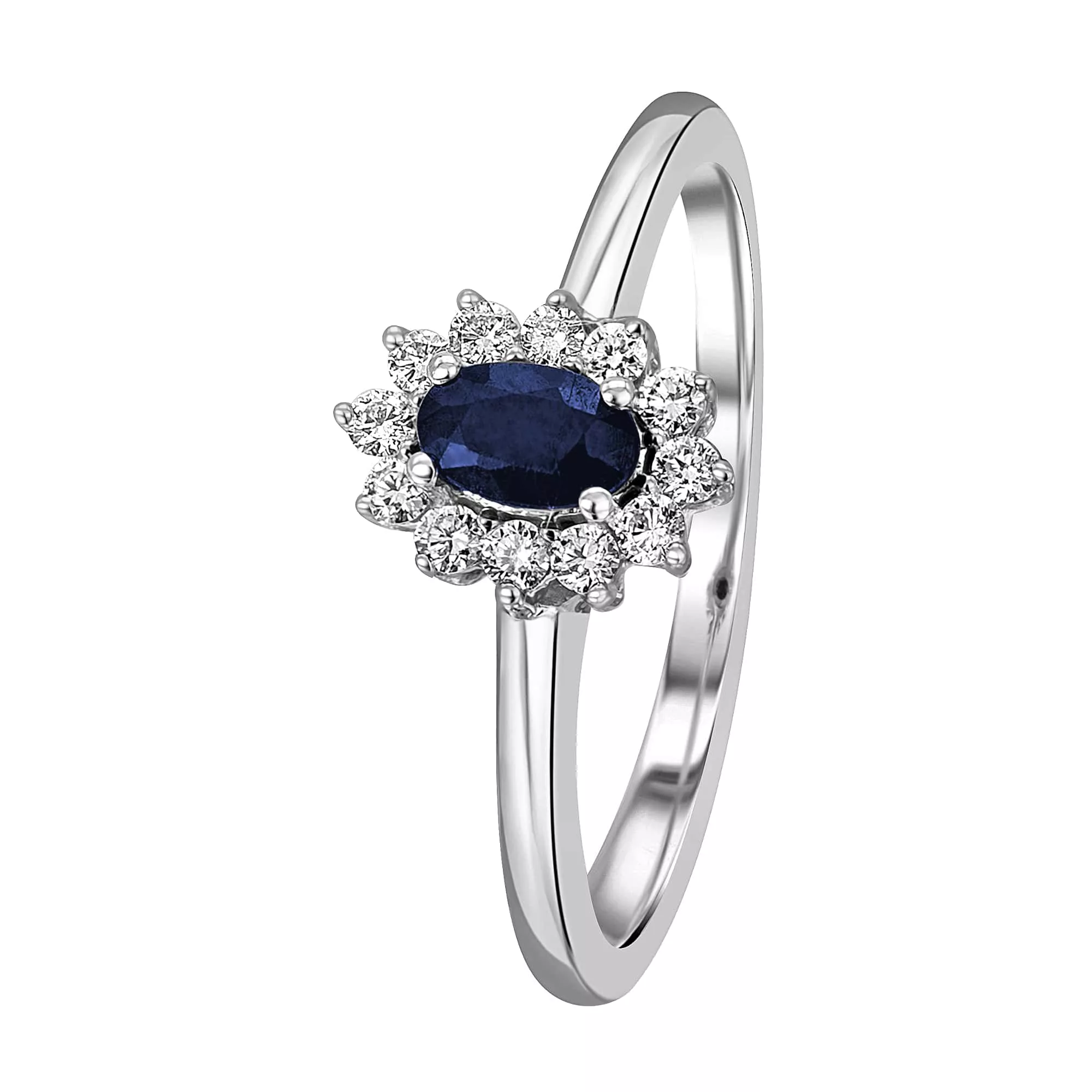 ONE ELEMENT Diamantring "0,15 ct Diamant Brillant Safir Ring aus 585 Weißgo günstig online kaufen