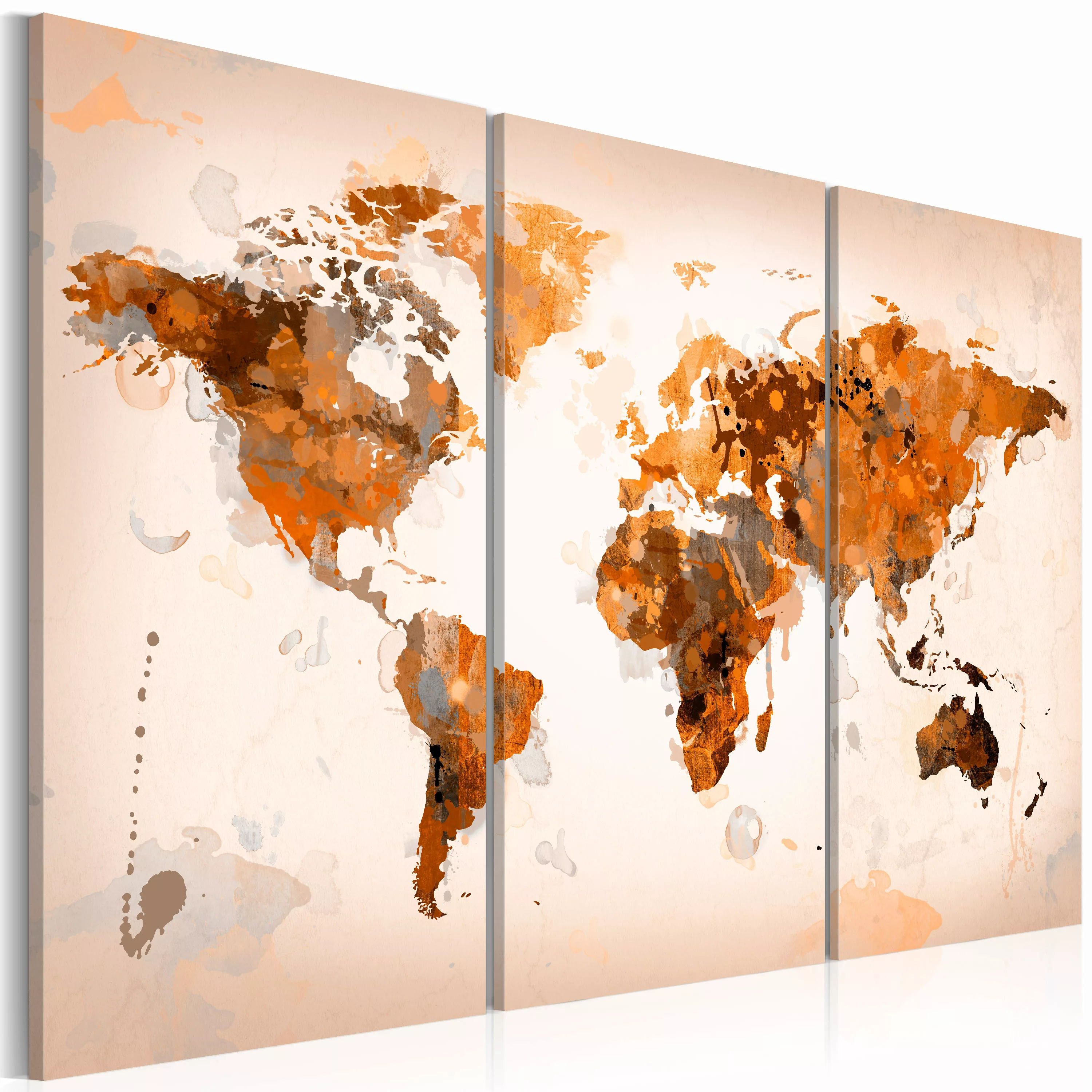 Wandbild - Map Of The World - Desert Storm - Triptych günstig online kaufen