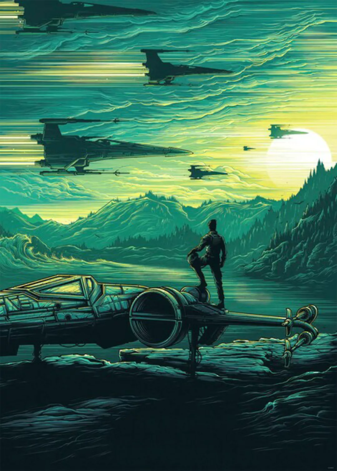 Disney Fototapete Star Wars X-Wing Grün 200 x 280 cm 612083 günstig online kaufen