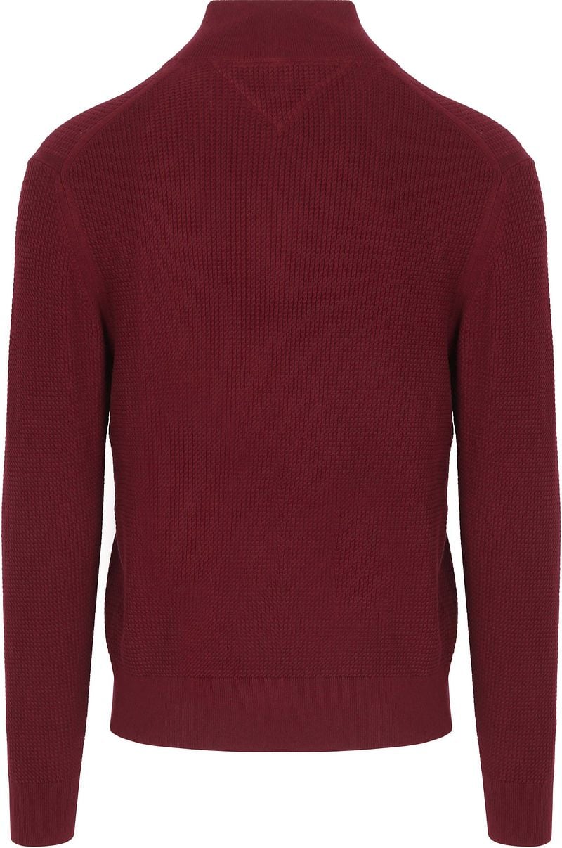 Tommy Hilfiger Half Zip Kabelpullover Bordeaux - Größe M günstig online kaufen