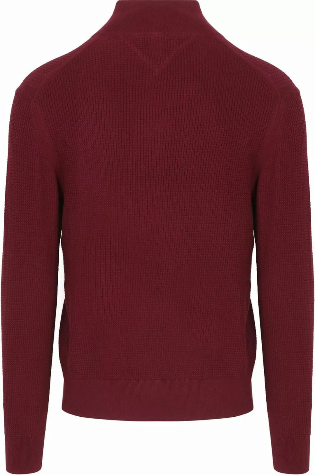 Tommy Hilfiger Half Zip Kabelpullover Bordeaux - Größe XL günstig online kaufen