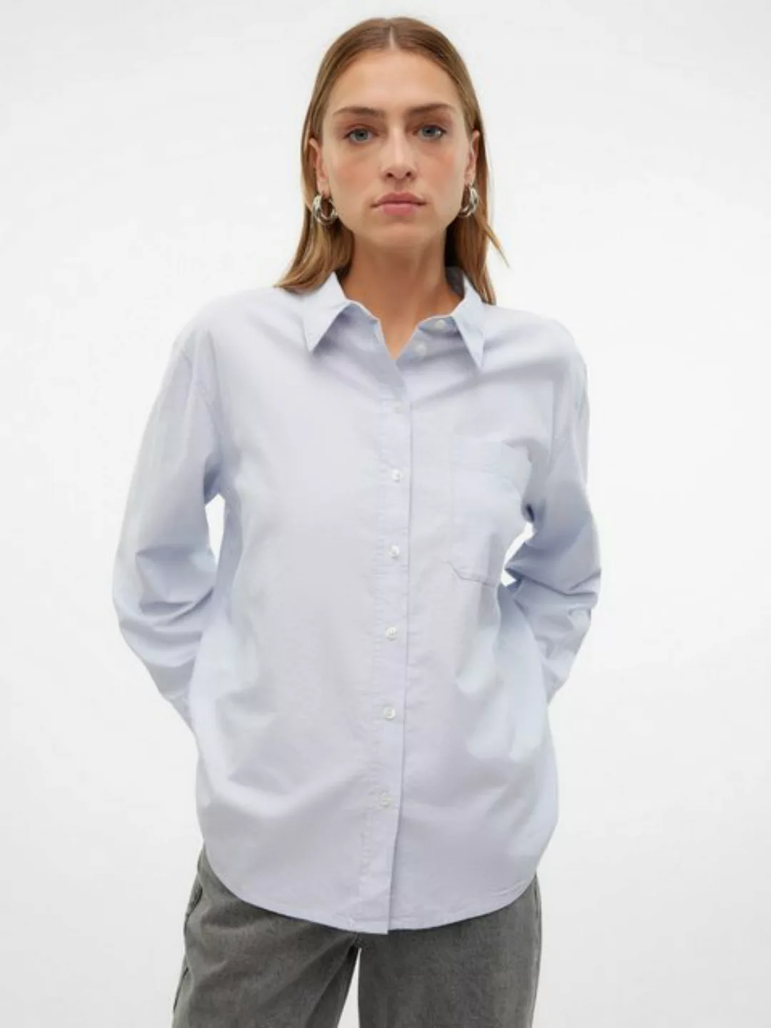 Vero Moda Blusenshirt Bluse locker geschnitten Hemdkragen Streifenmuster 78 günstig online kaufen