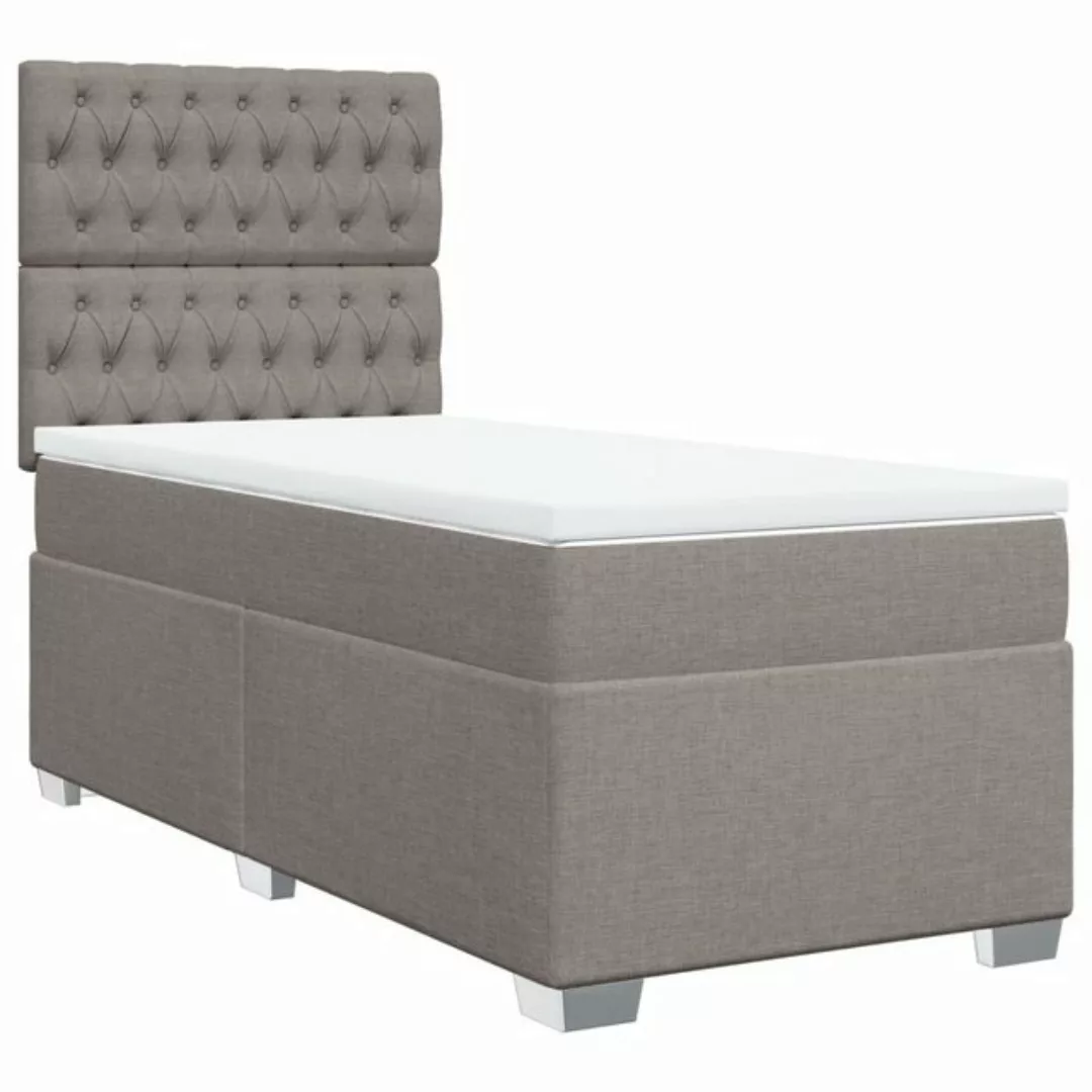 vidaXL Bett Boxspringbett mit Matratze Taupe 100x200 cm Stoff günstig online kaufen