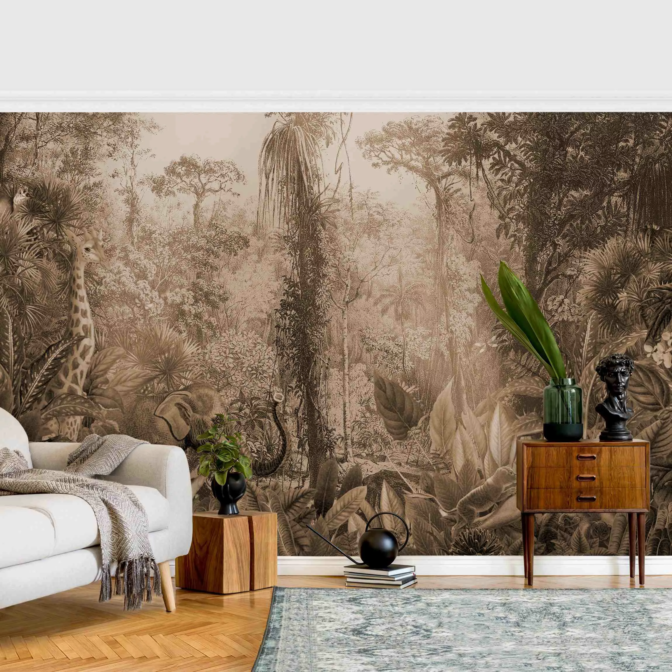 Fototapete Antiker Dschungel Sepia günstig online kaufen