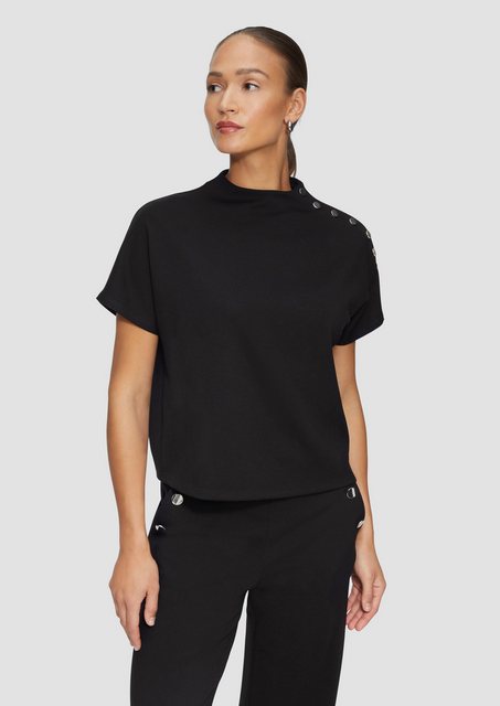 s.Oliver BLACK LABEL Shirttop Jersey-Shirt mit dekorativen Knöpfen Zierknop günstig online kaufen