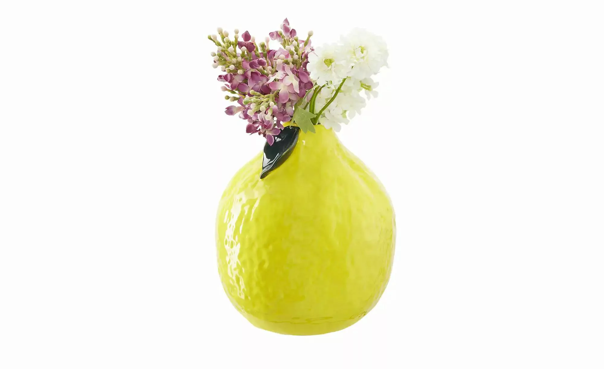 HOME STORY Vase Zitrone   ¦ gelb ¦ Porzellan ¦ Maße (cm): H: 21,5  Ø: 18 Ac günstig online kaufen