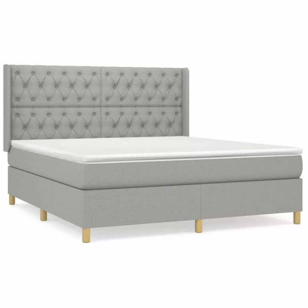 vidaXL Boxspringbett Boxspringbett mit Matratze Dunkelgrau 160x200 cm Stoff günstig online kaufen