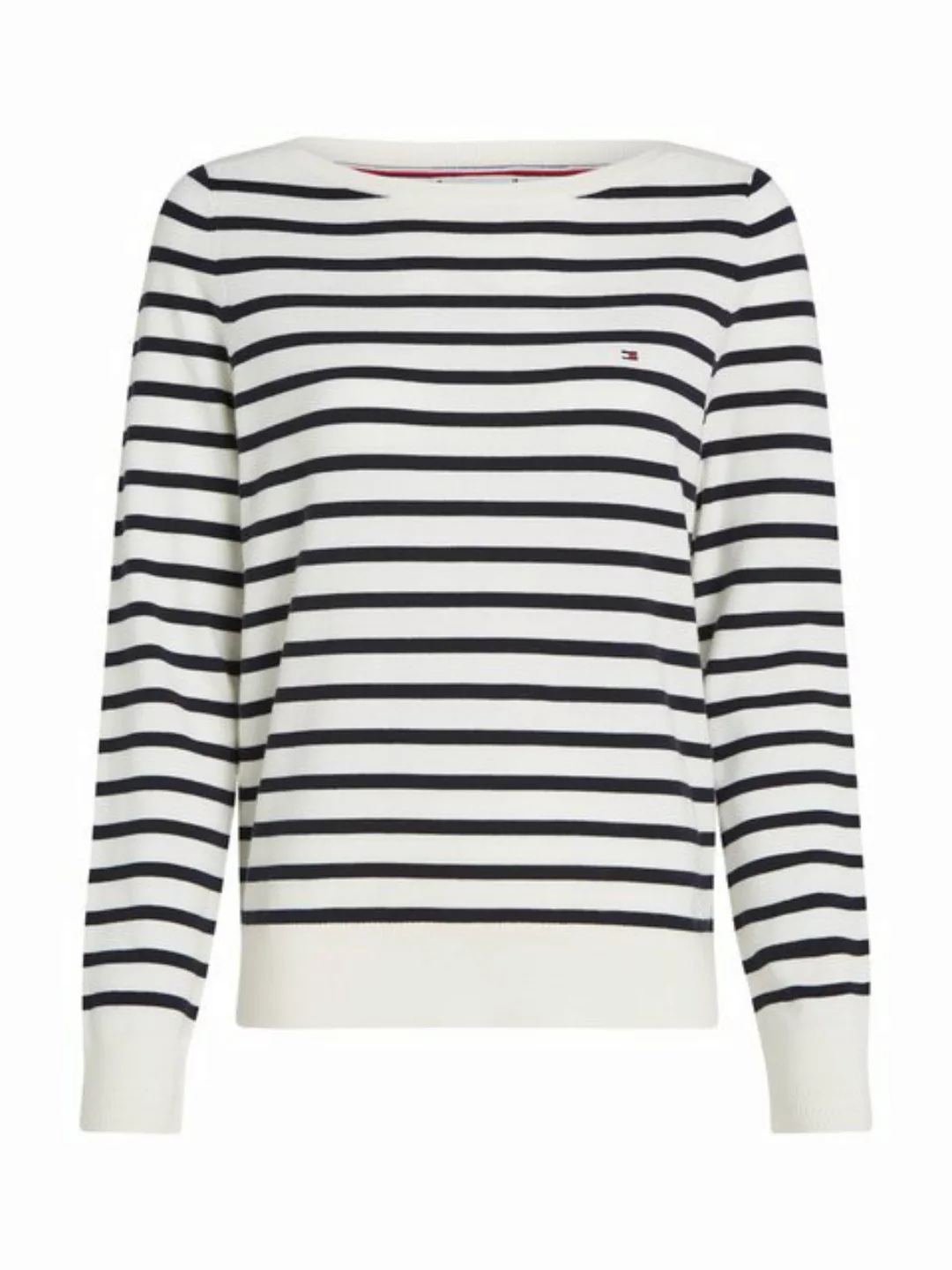 Tommy Hilfiger Strickpullover CO JERSEY STITCH BOAT-NK SWEATER mit Tommy Hi günstig online kaufen