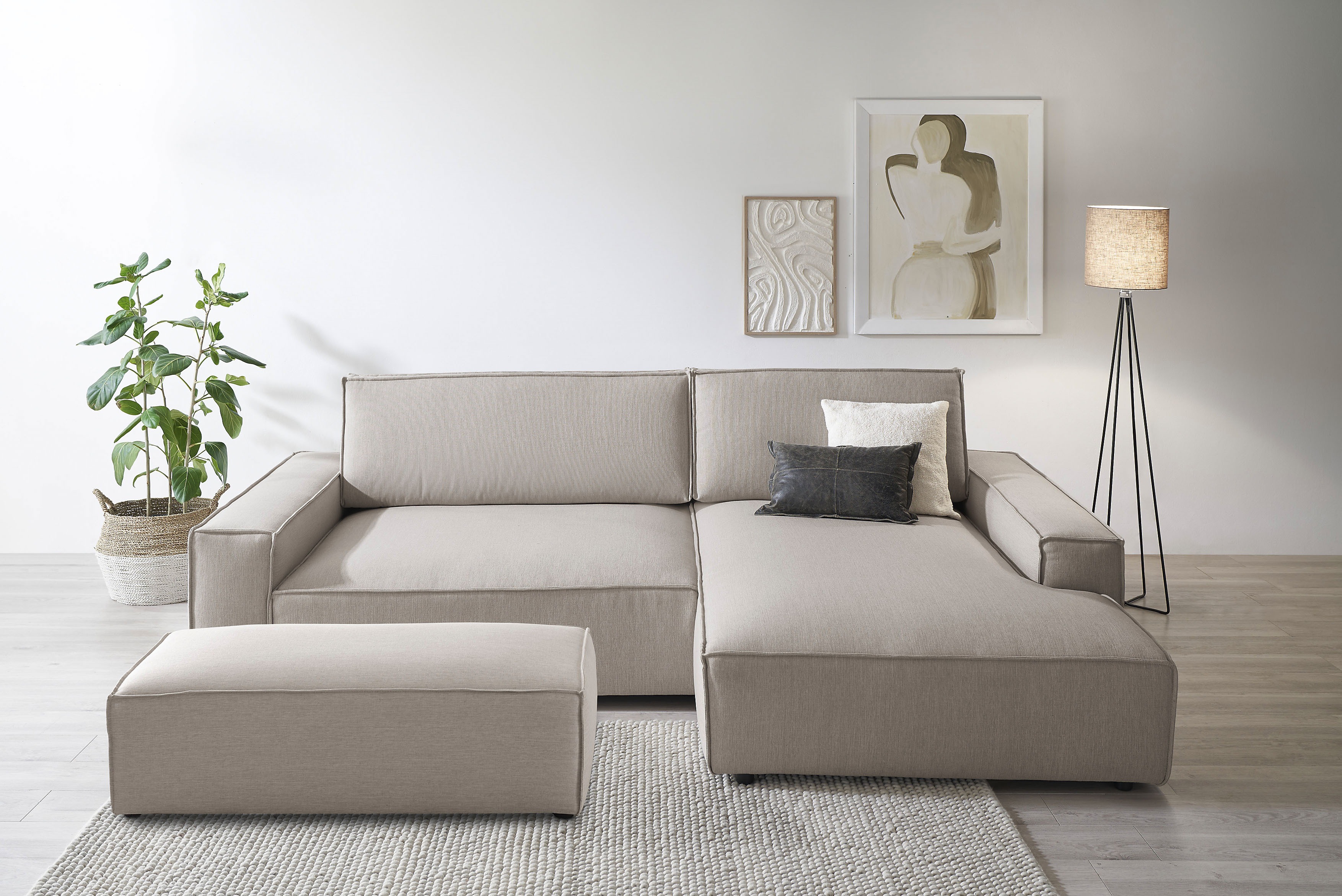 Home affaire Polsterecke "NEU: SHERWOOD XXL tief, L-Form mit Schlaffunktion günstig online kaufen