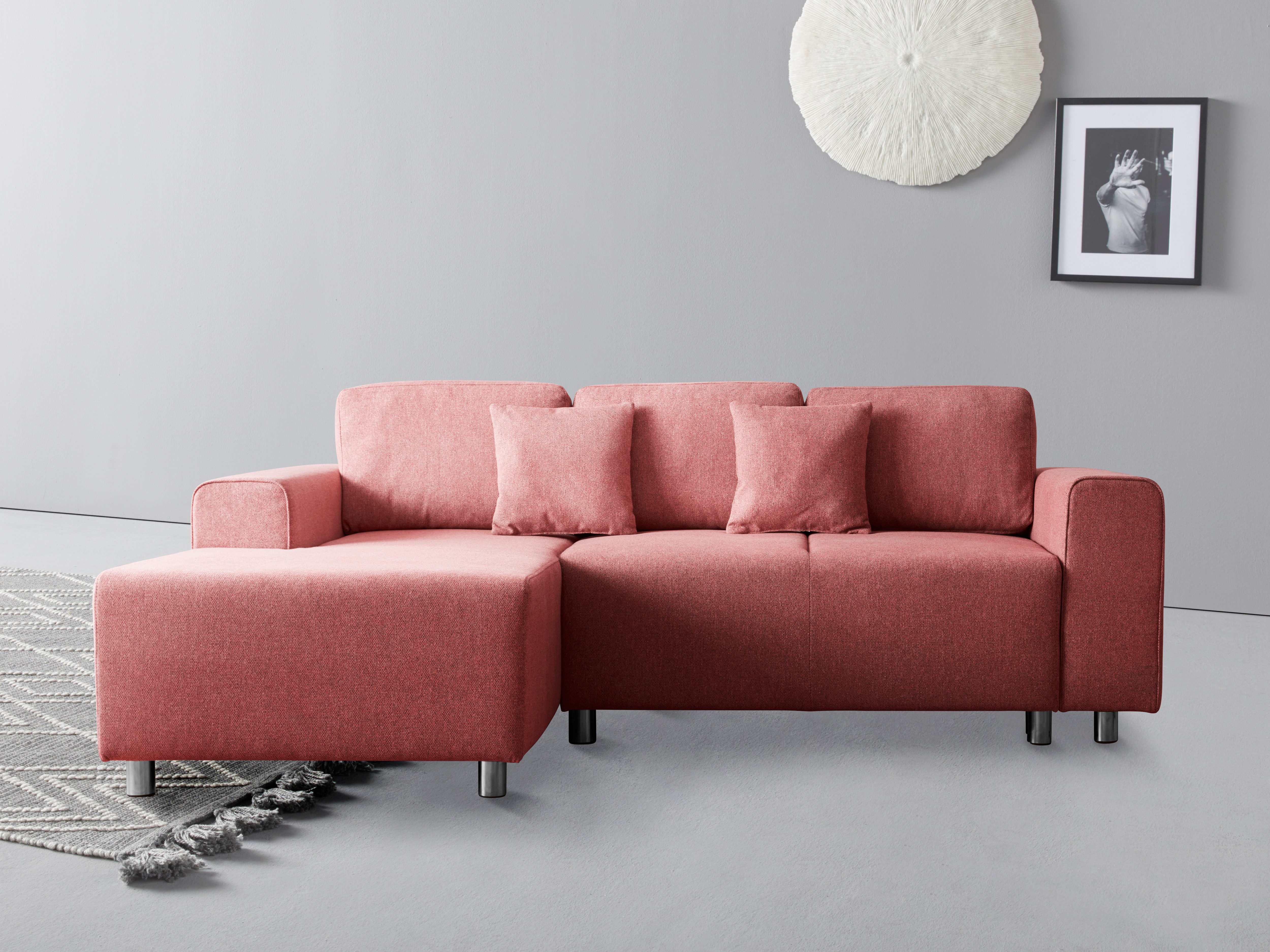 Home affaire Ecksofa "Györ", L-Form, wahlweise mit Bettfunktion und Bettkas günstig online kaufen