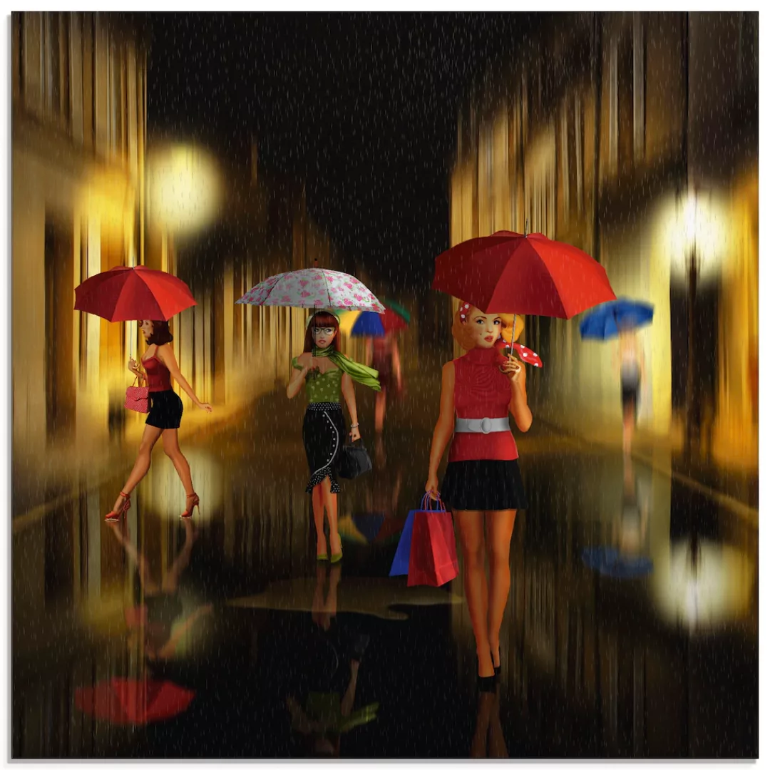 Artland Glasbild »Frauen beim Einkaufen im Regen«, Frau, (1 St.), in versch günstig online kaufen