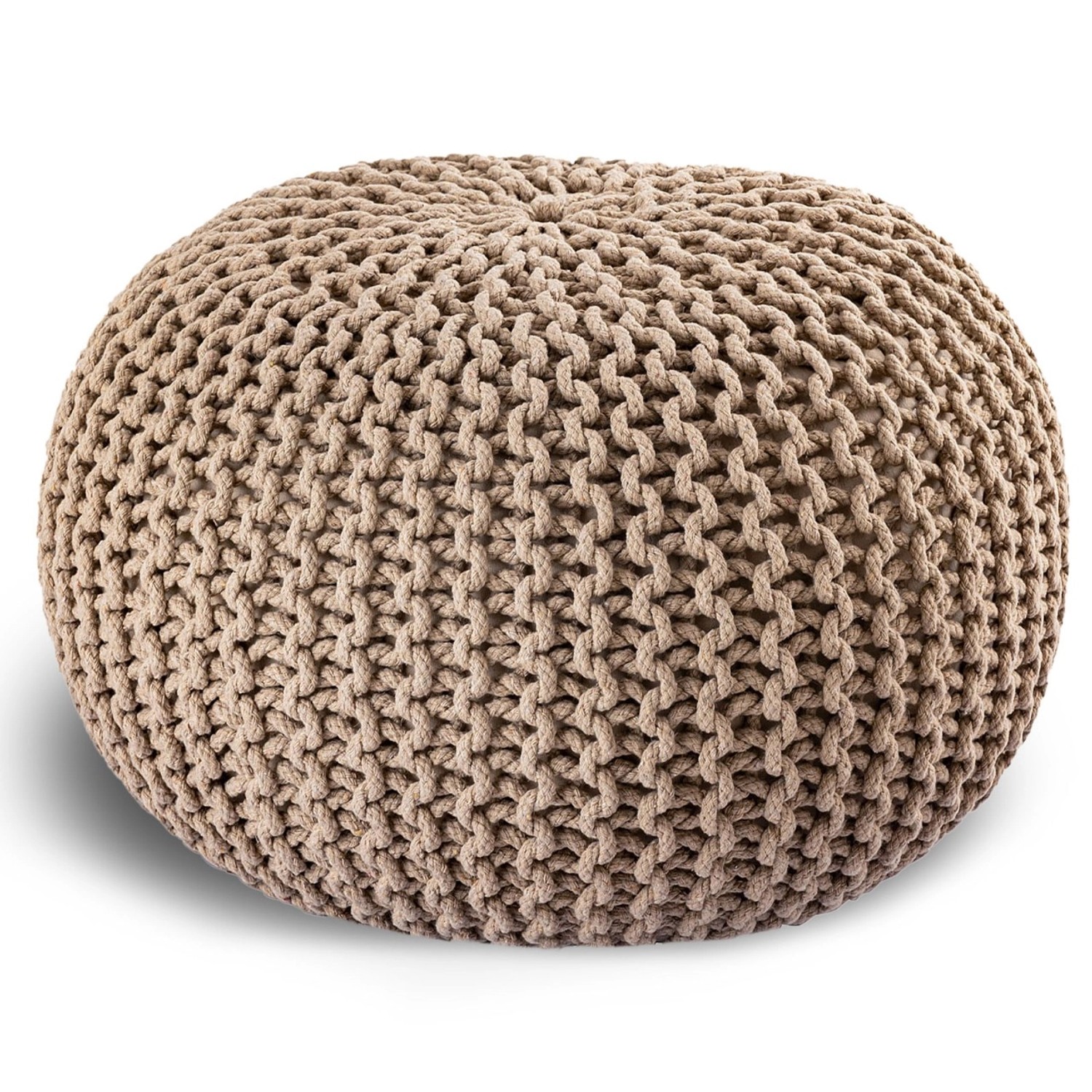 Casamia Pouf 55cm Sitzpouf Bodenkissen Hocker Baumwolle Beige günstig online kaufen