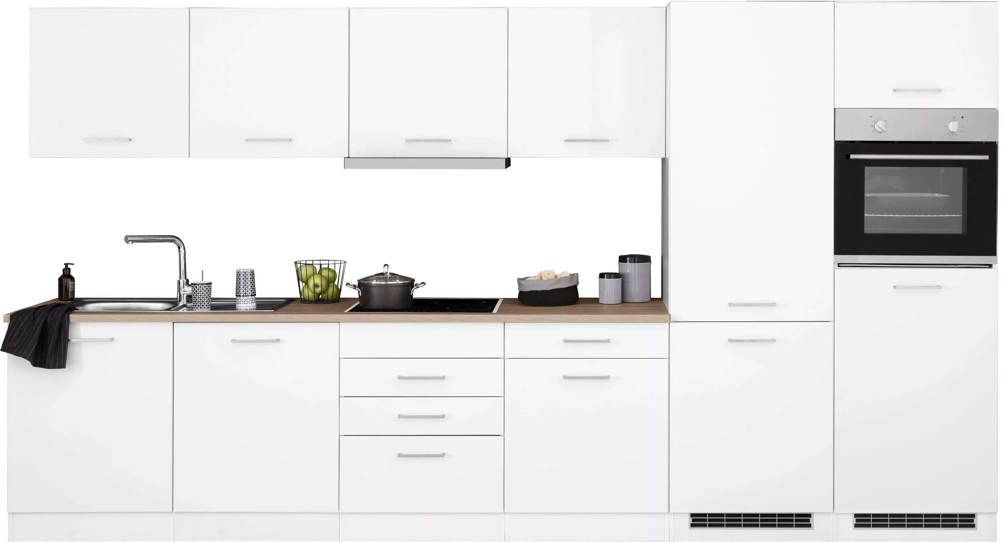 HELD MÖBEL Küchenzeile "Visby", mit E-Geräten, Breite 360 cm inkl. Kühl/Gef günstig online kaufen
