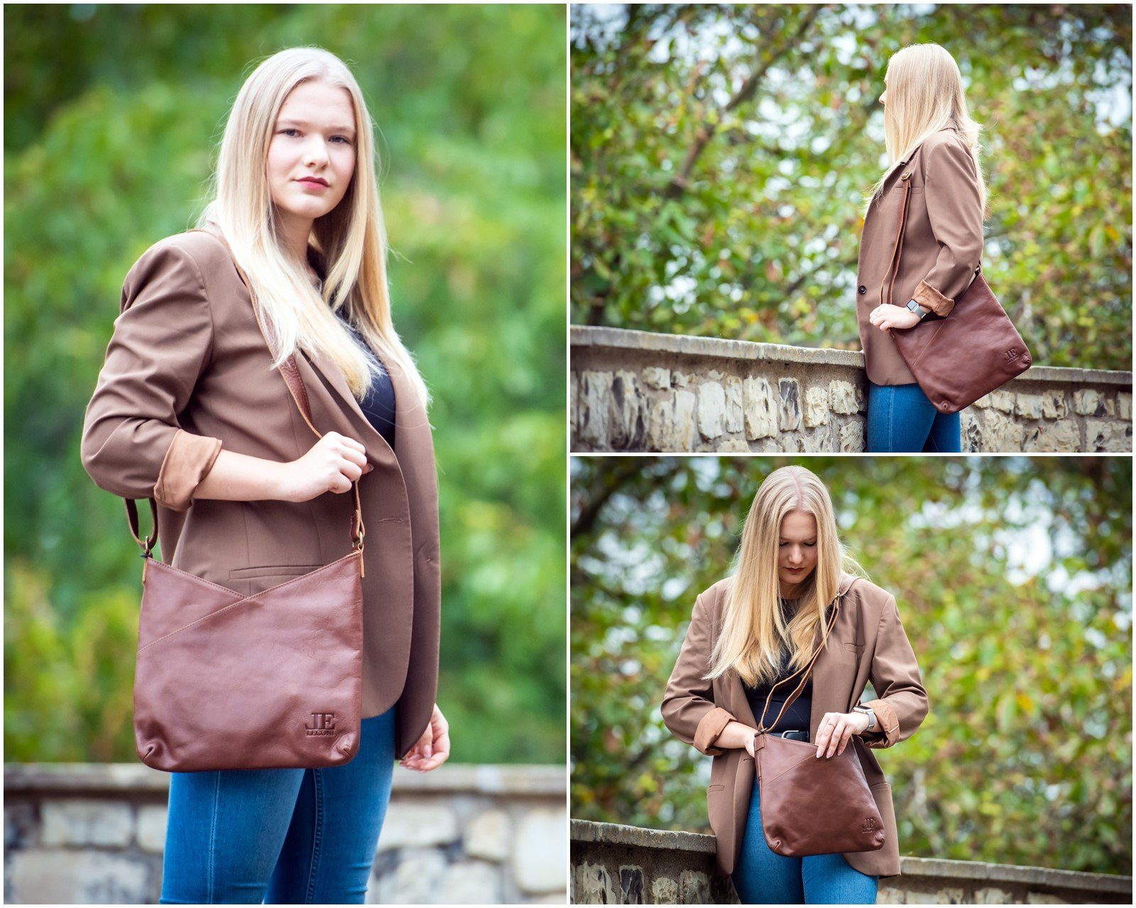 LECONI Umhängetasche Handtasche Ledertasche Damen Schultertasche günstig online kaufen