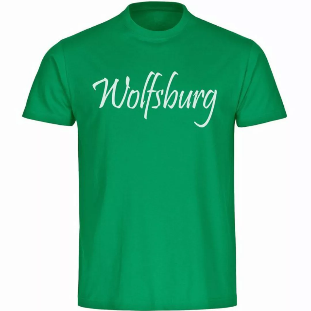 multifanshop T-Shirt Herren Wolfsburg - Schriftzug - Männer günstig online kaufen