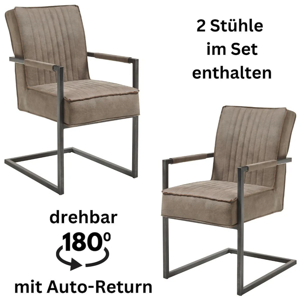 Stolkom Freischwinger "Linda", (Set), 2 St., Microfaser, Federkern im Sitz günstig online kaufen