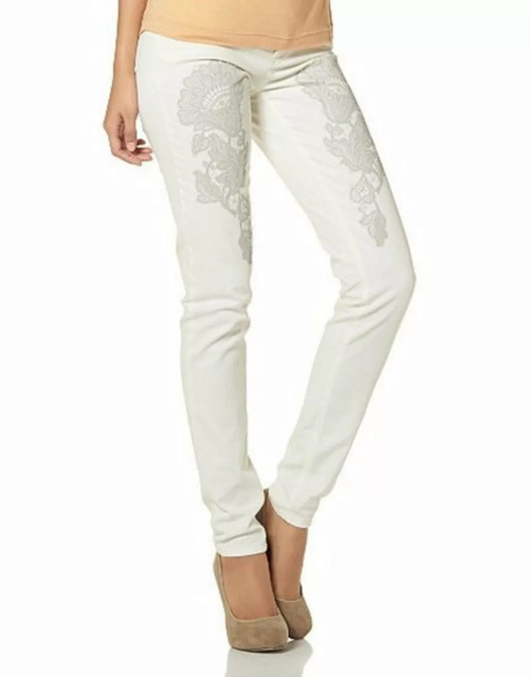 YESET Röhrenhose Damen Hose Röhrenhose Röhre Jeans Chino Stretch weiß 23200 günstig online kaufen