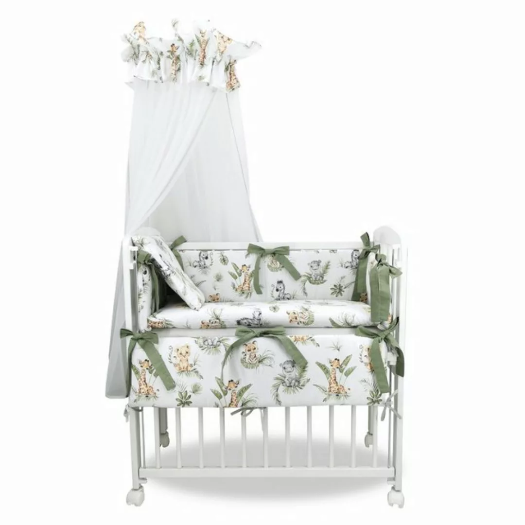 Baby-Delux Beistellbett Babybett Dschungel, 10-tlg., Stillbett 90x40 weiß h günstig online kaufen