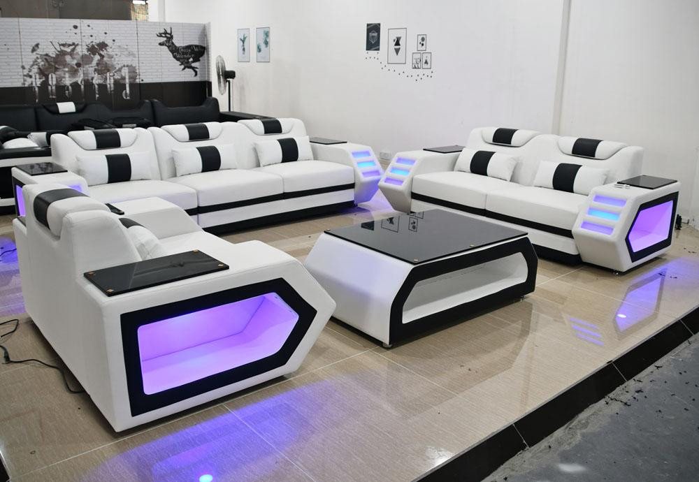 Xlmoebel Sofa Wohnzimmer-Sofagarnitur in Weiß, bestehend aus einem, Hergest günstig online kaufen