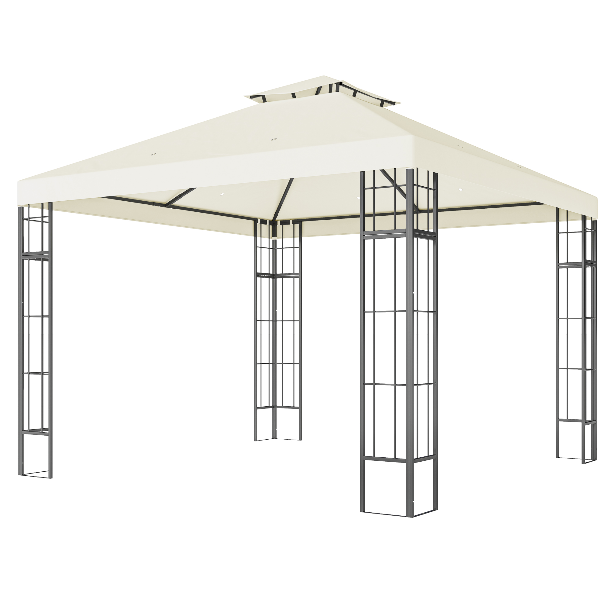 Outsunny Pavillon mit Doppeldach, ca. 3x3 m Wasserabweisend Stabil Winterfe günstig online kaufen