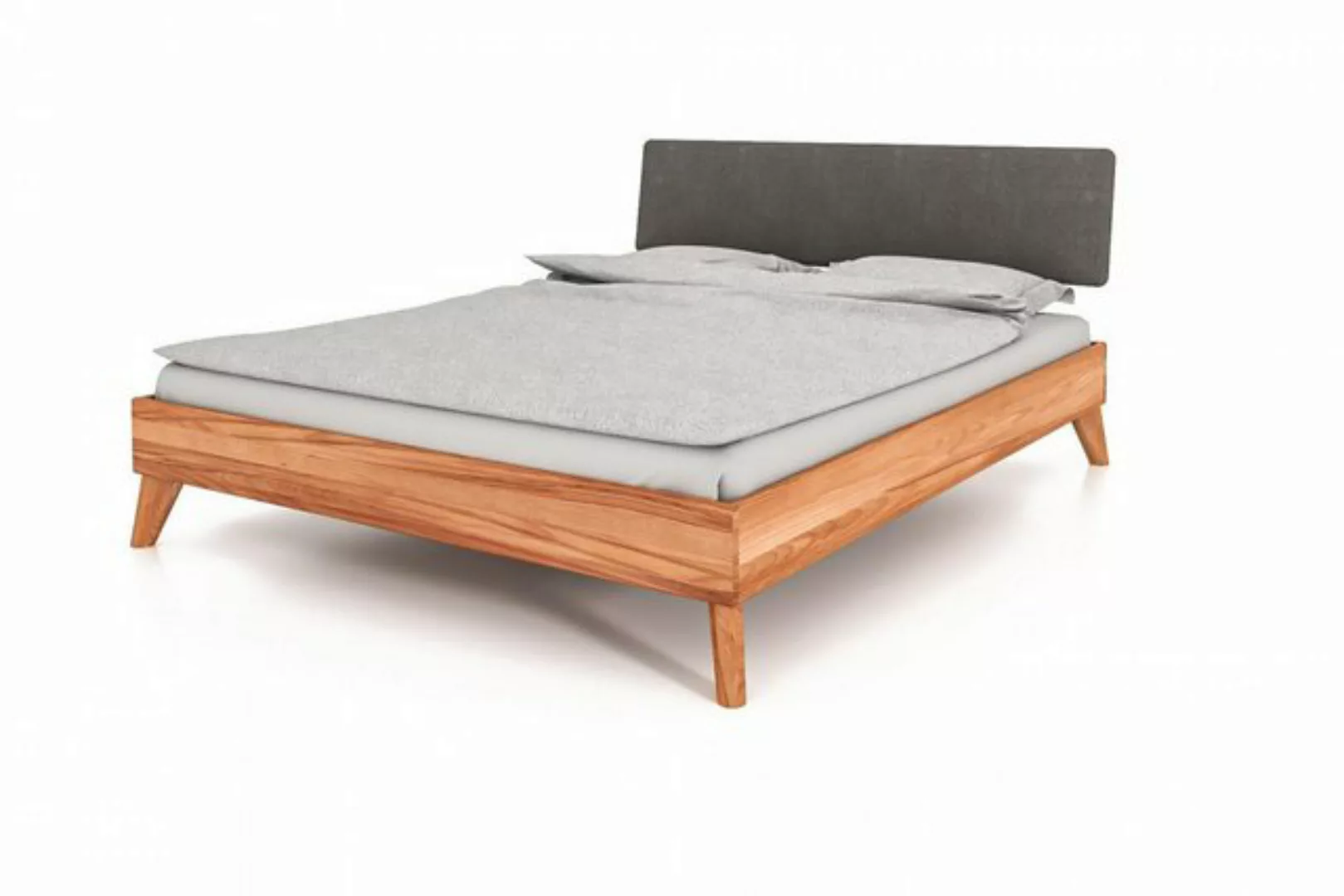 Natur24 Bett Bett Gerg 4 Sonderlänge 180x220 Kernbuche Polsterkopfteil Holz günstig online kaufen