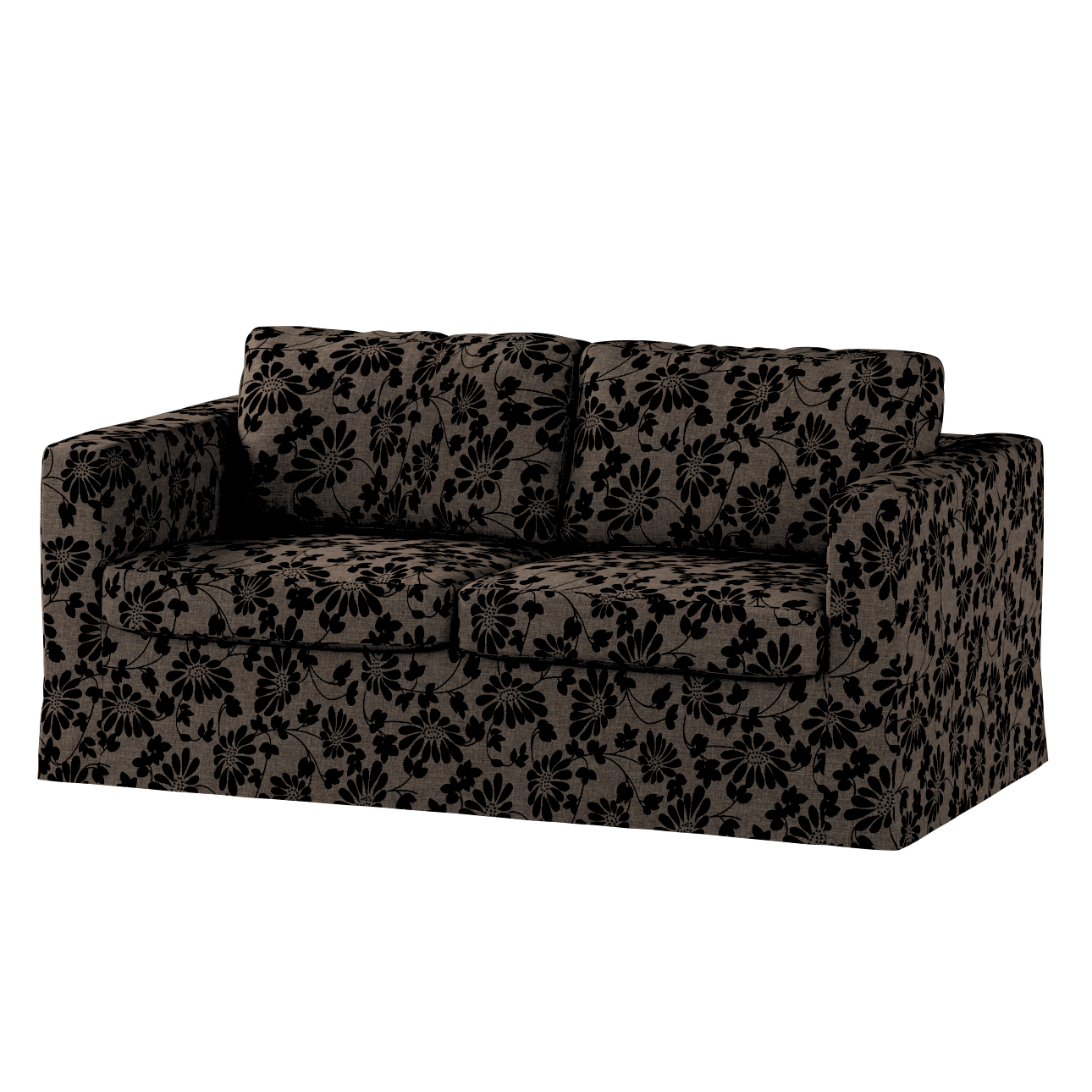 Bezug für Karlstad 2-Sitzer Sofa nicht ausklappbar, lang, braun-schwarz, So günstig online kaufen