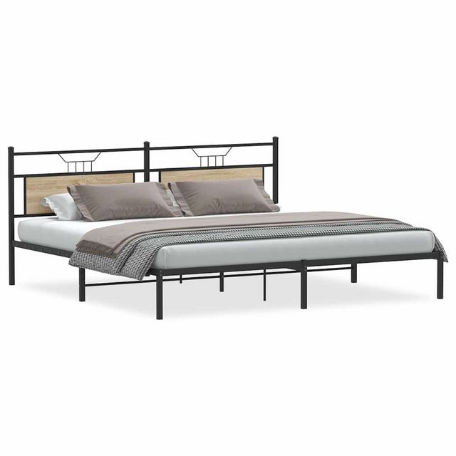 vidaXL Bett, Bettgestell ohne Matratze Sonoma-Eiche 193x203 cm Holzwerkstof günstig online kaufen