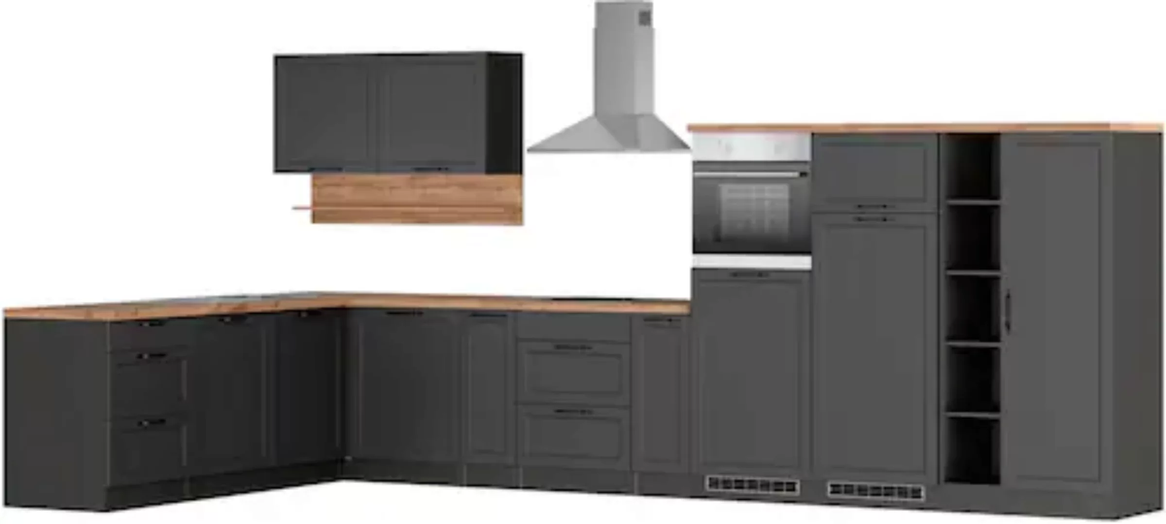 Kochstation Küche "KS-Lana", Stellbreite 240/440 cm, wahlweise mit E-Geräte günstig online kaufen