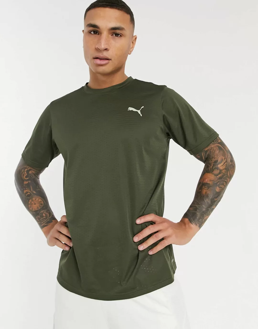 PUMA – Training Favorite – Lauf-T-Shirt in Grün günstig online kaufen