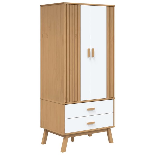 vidaXL Kleiderschrank Kleiderschrank OLDEN Weiß Braun 76,5x53x172cm Massivh günstig online kaufen