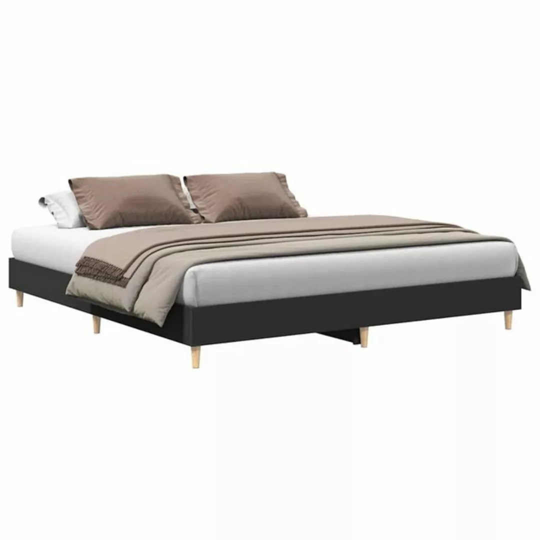 vidaXL Bett Bettgestell ohne Matratze Schwarz 160x200 cm Holzwerkstoff günstig online kaufen