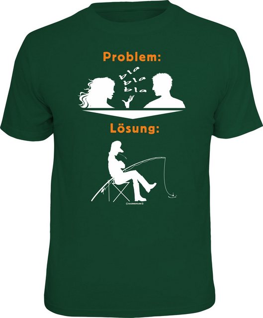 RAHMENLOS® T-Shirt für Angler und Fischer: Problem - Lösung Angeln günstig online kaufen