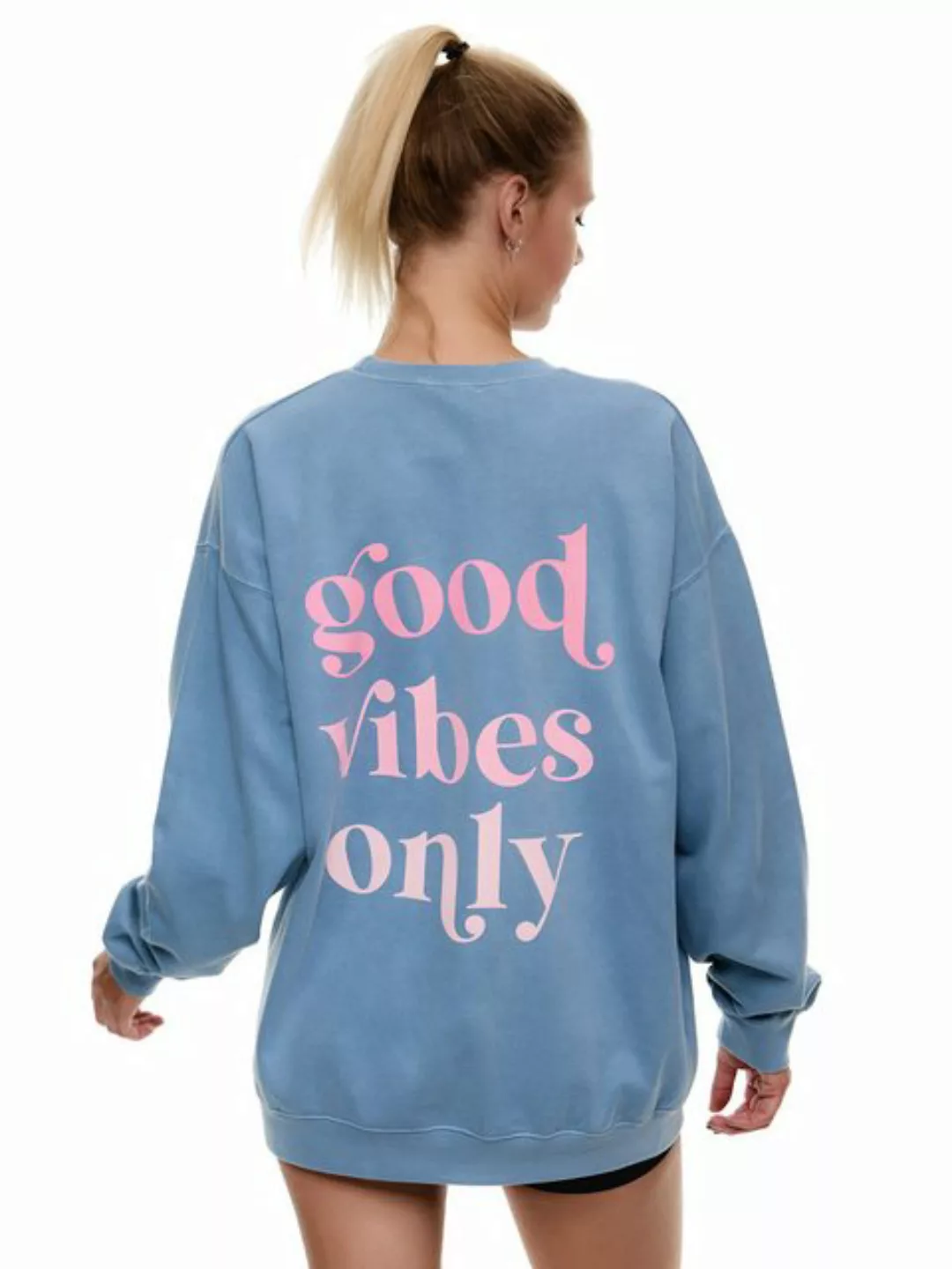 Worldclassca Sweatshirt Worldclassca Oversized Sweatshirt Good Vibes Print günstig online kaufen