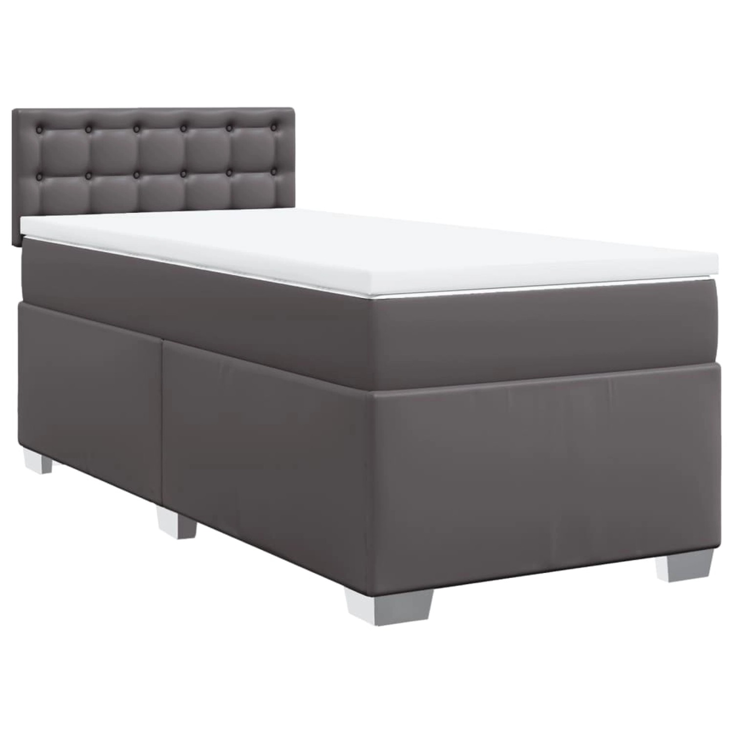 vidaXL Boxspringbett mit Matratze Grau 80x200 cm Kunstleder2102257 günstig online kaufen