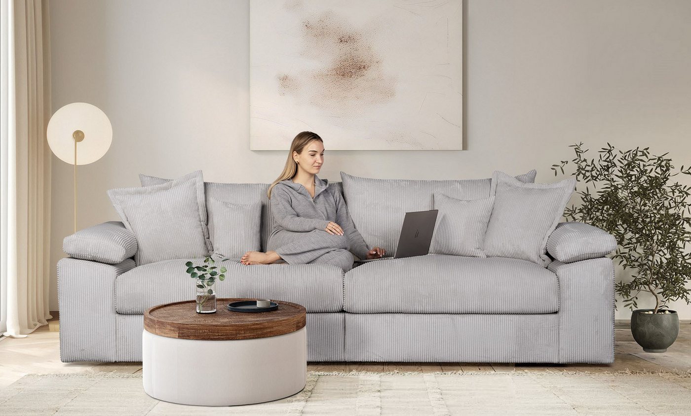 Home affaire Big-Sofa Soft&Cosy XL - Breite 246 cm, Mega-Sofa, in Cord, Fed günstig online kaufen