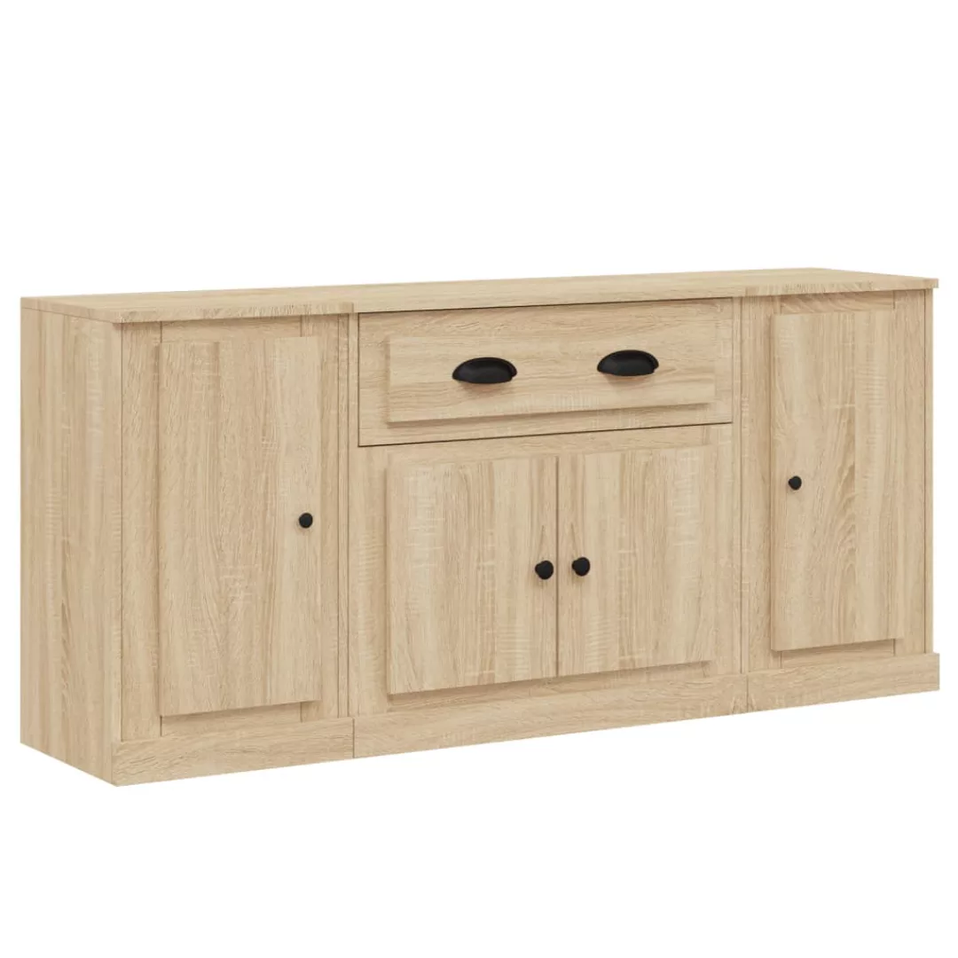 Vidaxl Sideboards 3 Stk. Sonoma-eiche Holzwerkstoff günstig online kaufen