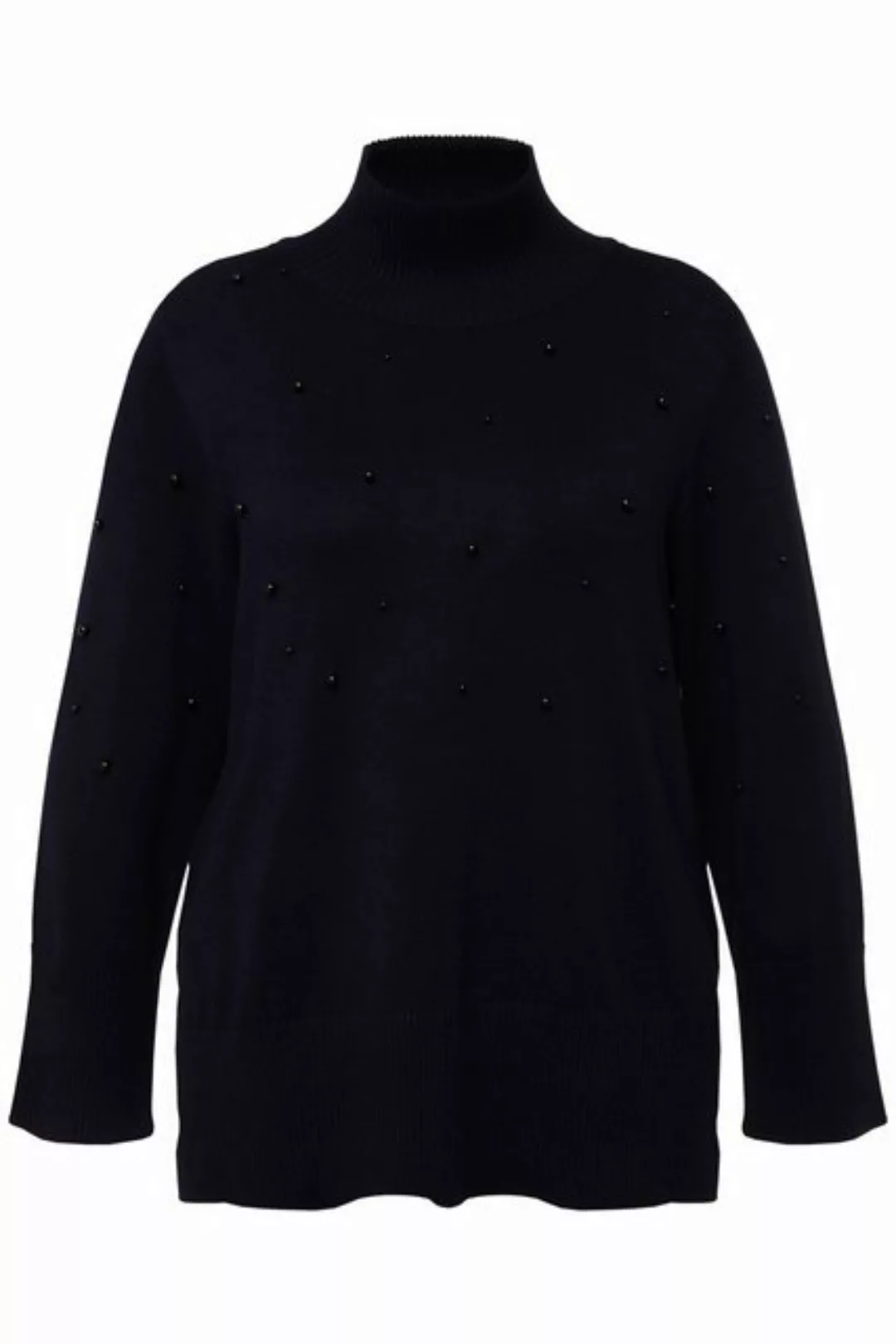 Ulla Popken Strickpullover Pullover Perlen Stehkragen Langarm günstig online kaufen