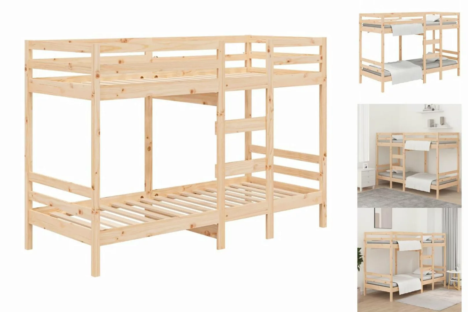 vidaXL Etagenbett Etagenbett 90x190 cm Massivholz Kiefer Bett Bettgestell günstig online kaufen