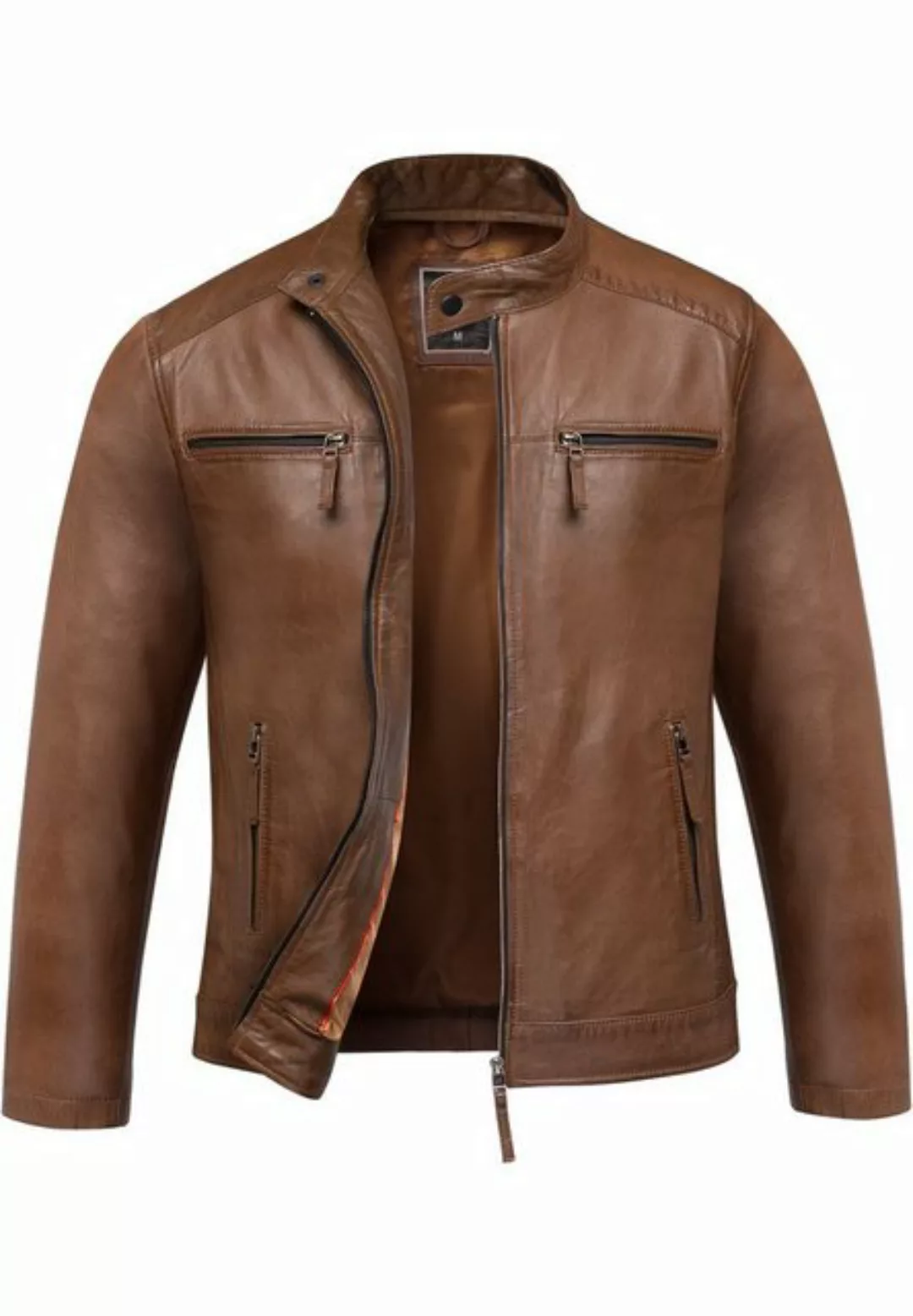 Amaci&Sons Lederjacke CICERO Lederjacke Echtleder Herren Biker Zipper Jacke günstig online kaufen