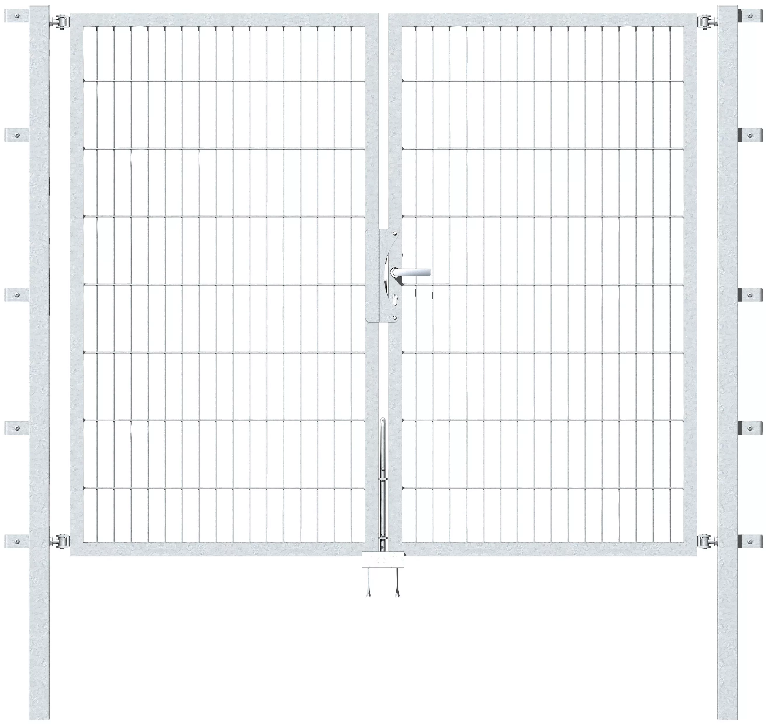 Metallzaun Doppeltor für Doppelstabmatte verzinkt z. Einbeton. 120 cm x 400 günstig online kaufen