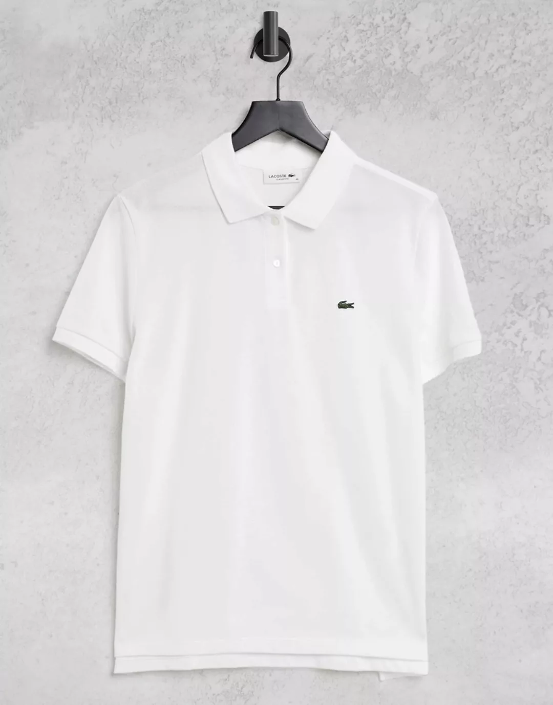 Lacoste – Klassisches Poloshirt in Weiß günstig online kaufen