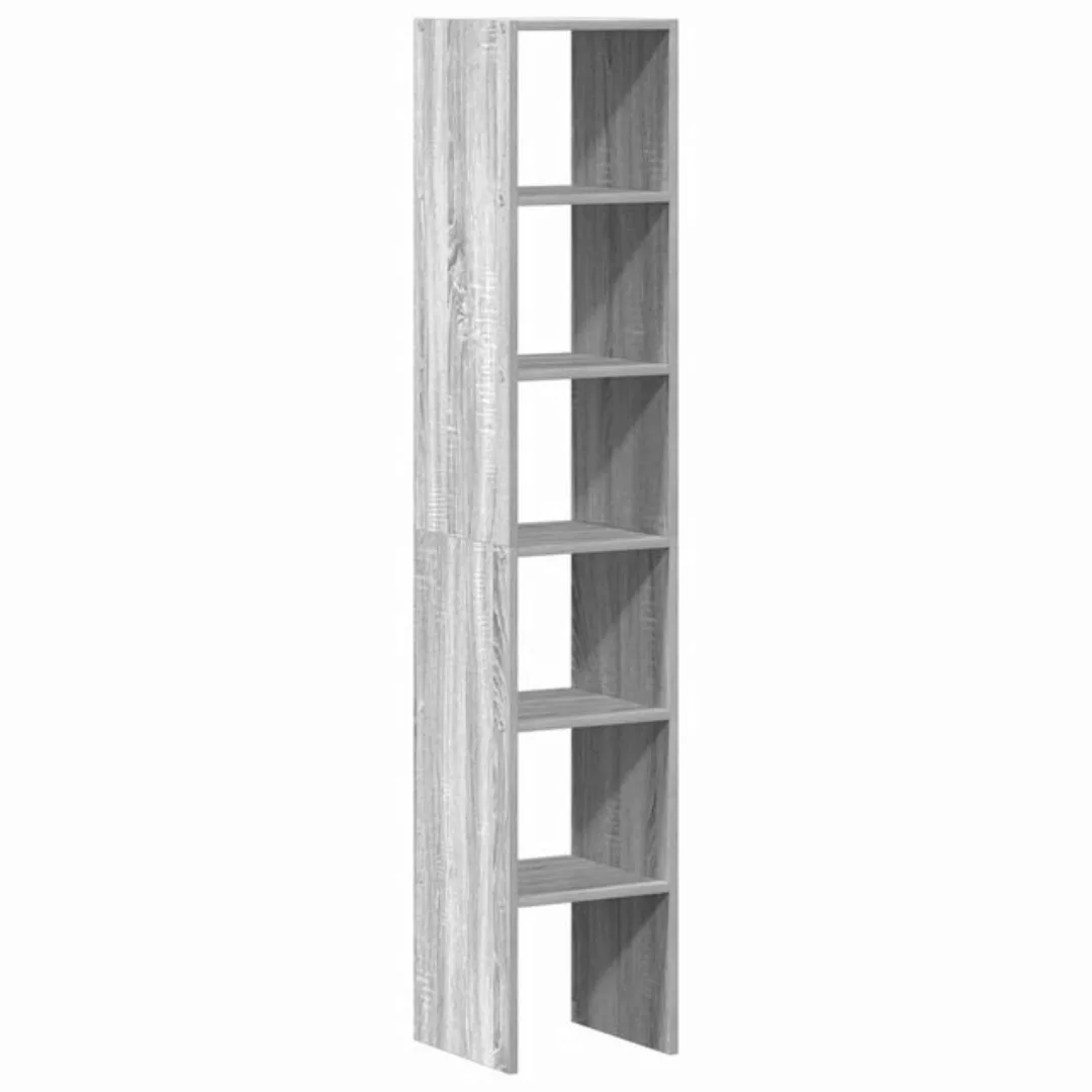 vidaXL Fächerschrank Bücherregale 2 Stk. Stapelbar Grau Sonoma 30x30x80 cm günstig online kaufen