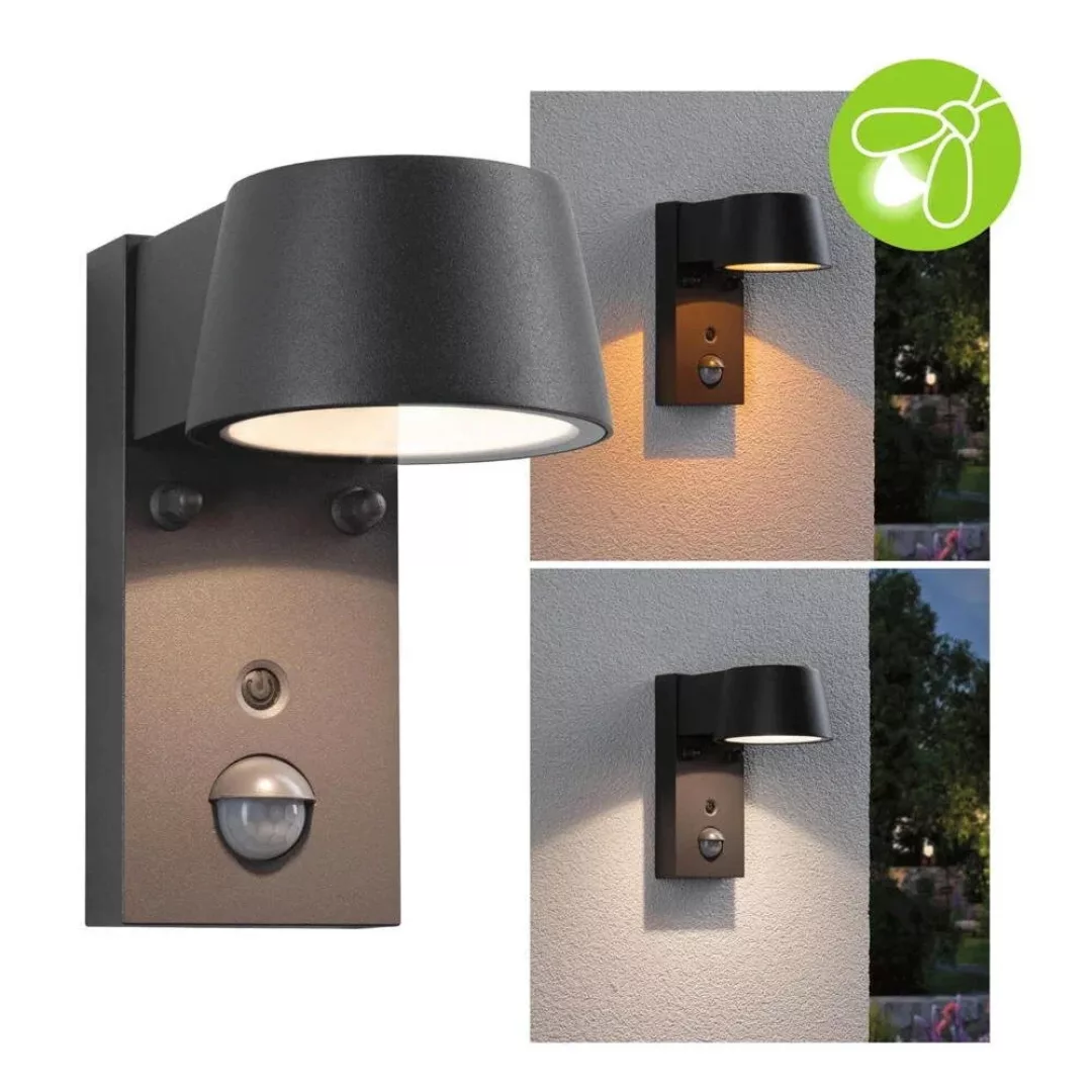 LED Wandleuchte Capea in Anthrazit 6W 450lm IP44 mit Bewegungsmelder günstig online kaufen