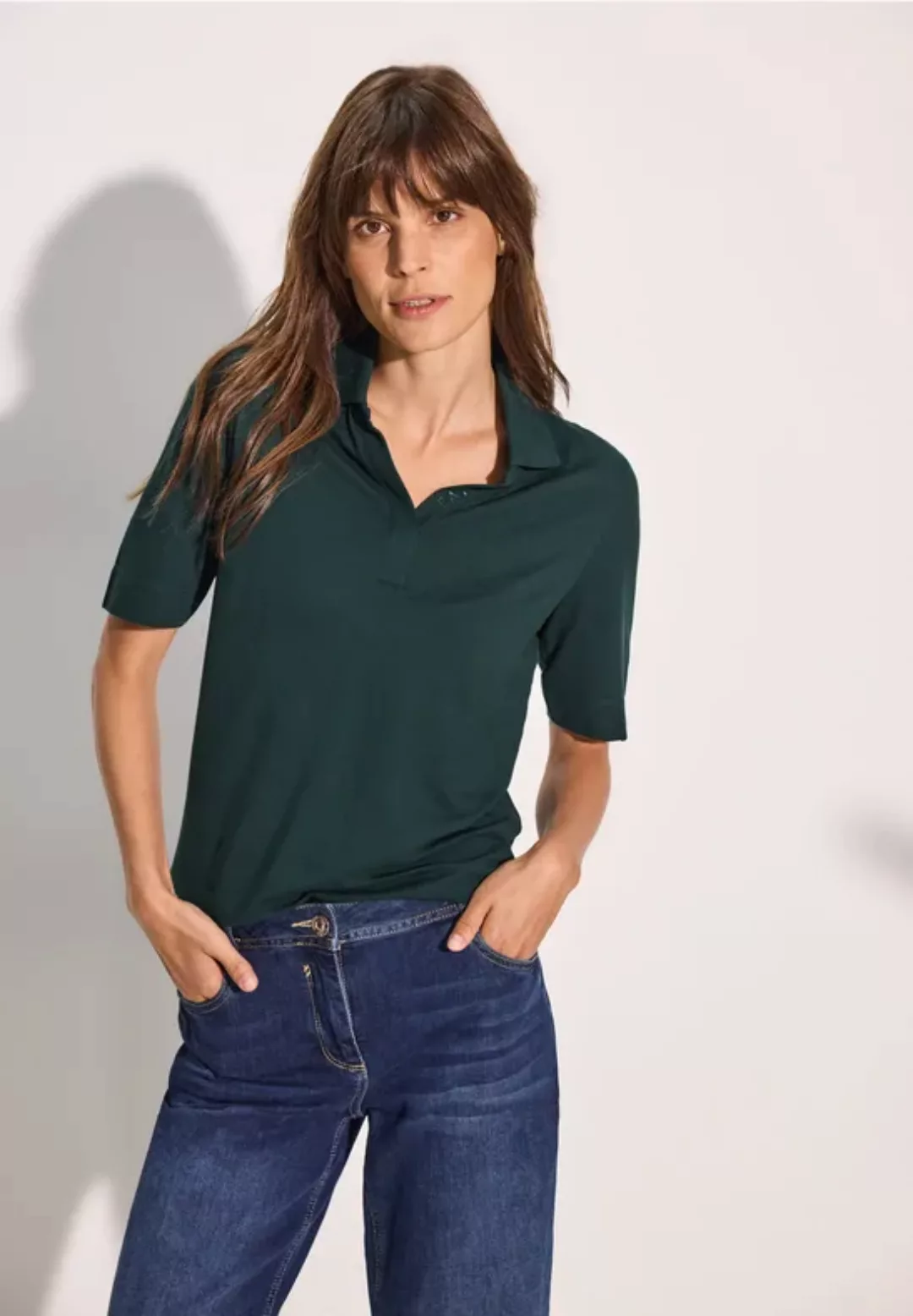 Cecil Poloshirt, aus softem Materialmix günstig online kaufen