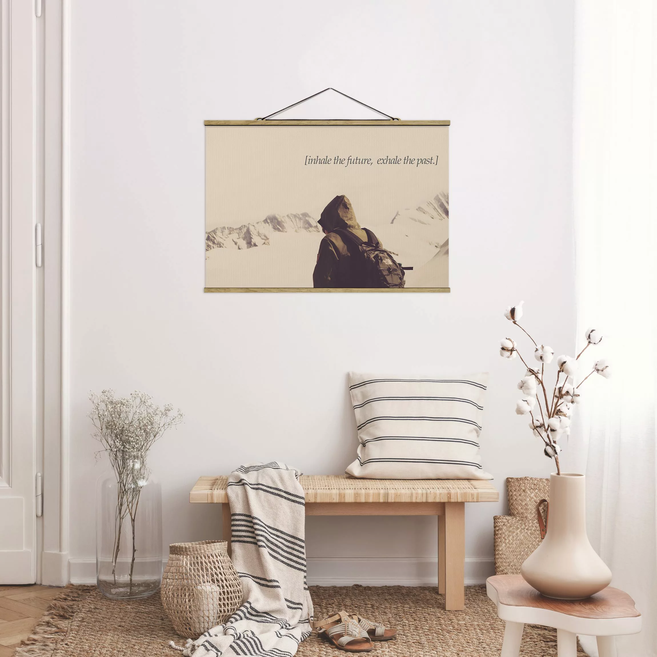 Stoffbild mit Posterleisten Lyrische Landschaften - Atmen günstig online kaufen