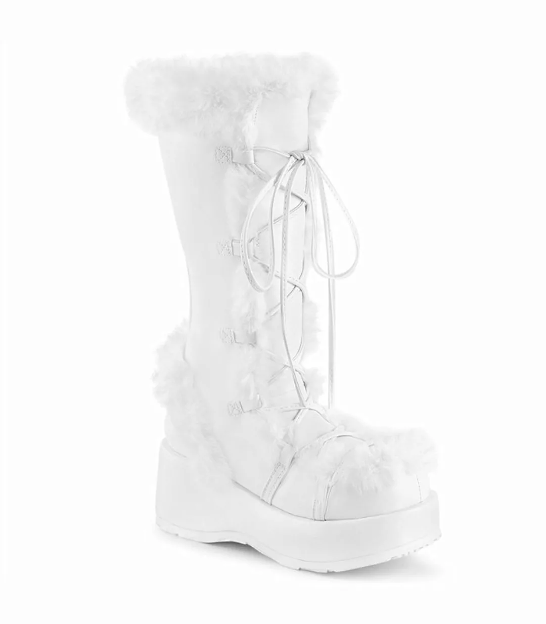 CUBBY-311 Plateau Stiefel mit Plüsch - Weiß | Demonia (Schuhgröße: EUR 39) günstig online kaufen