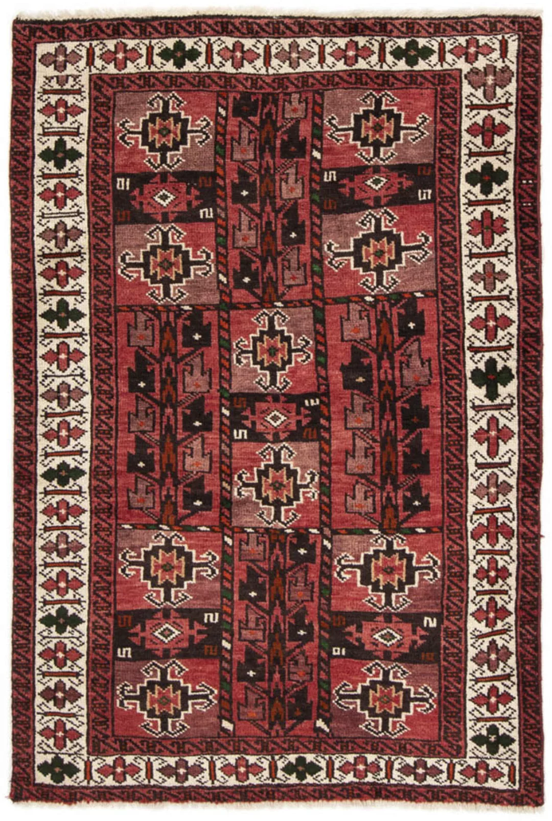 morgenland Wollteppich »Belutsch Durchgemustert Rosso 185 x 114 cm«, rechte günstig online kaufen