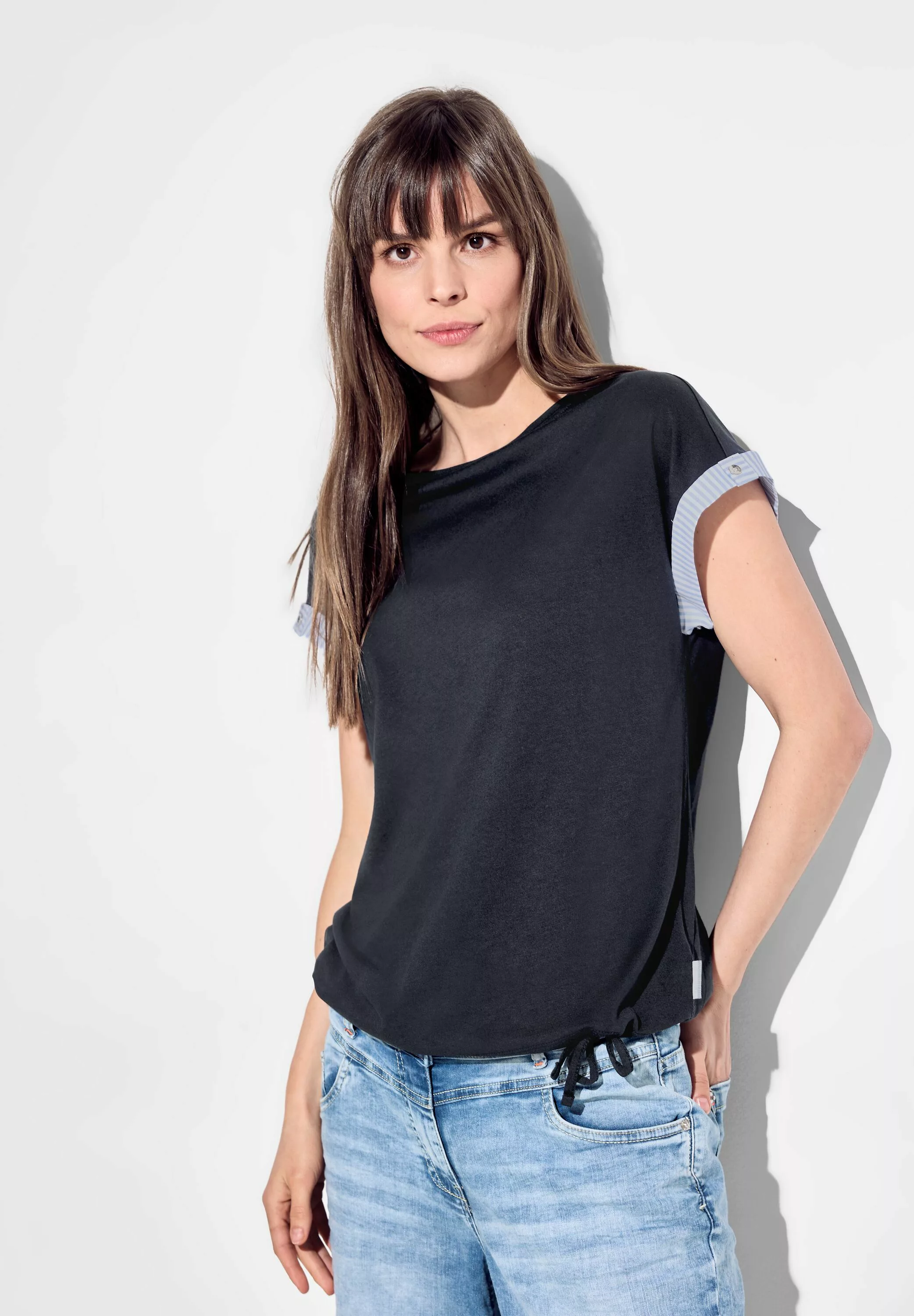 Cecil T-Shirt mit Tunnelzug am Saum günstig online kaufen