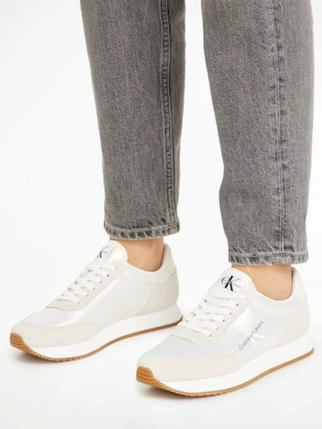 Calvin Klein Jeans Slip-On Sneaker "RUNNER SOCK LACEUP REFL WN", im Materia günstig online kaufen