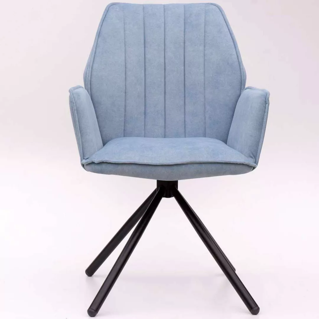 Esstisch Stühle hellblau modern mit Armlehnen 49 cm Sitzhöhe (2er Set) günstig online kaufen
